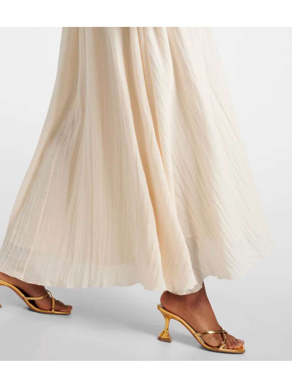 NWT Staud High Tide Asymmetrical Strapless Maxi Dress Ivory Gauze Sz 8/Medium - Picture 3 of 9